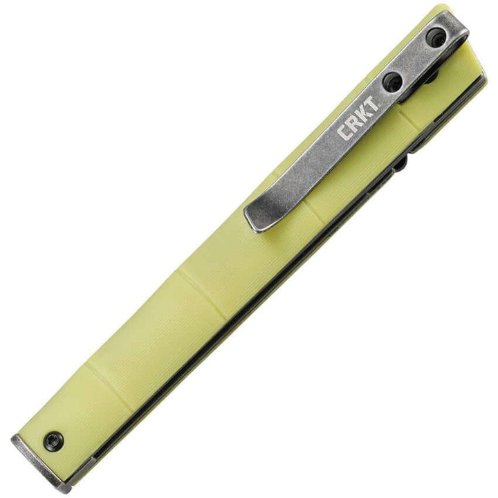 CRKT CEO Linerlock Bamboo Yellow GRN Black SW 8Cr13MoV - Knives.mx