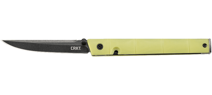 CRKT CEO Linerlock Bamboo Yellow GRN Black SW 8Cr13MoV - Knives.mx