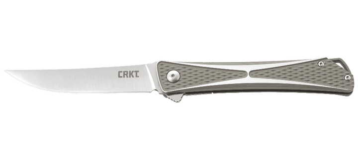 CRKT Crossbones Linerlock Gray Aluminum Satin AUS-8 - Knives.mx