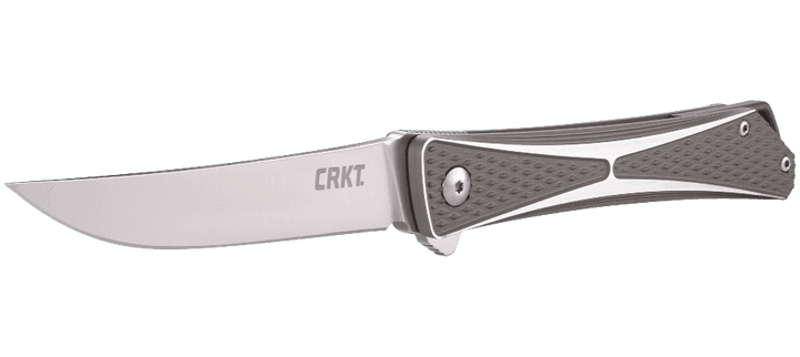 CRKT Crossbones Linerlock Gray Aluminum Satin AUS-8 - Knives.mx