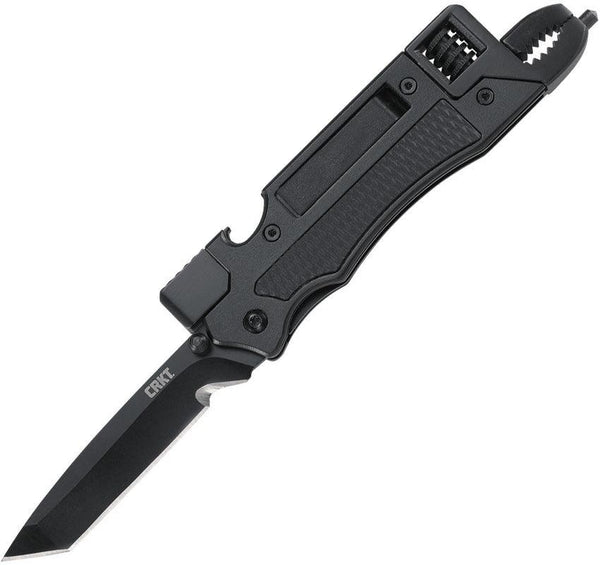 CRKT Septimo Multi-Tool Linerlock Black Aluminum w/GFN Inlay Oxide 8Cr13MoV - Knives.mx