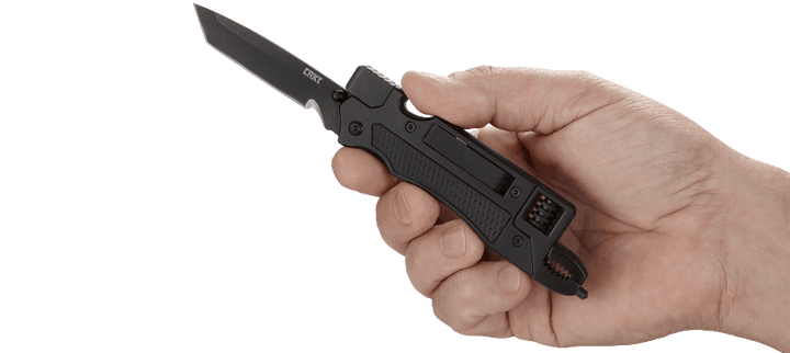 CRKT Septimo Multi-Tool Linerlock Black Aluminum w/GFN Inlay Oxide 8Cr13MoV - Knives.mx