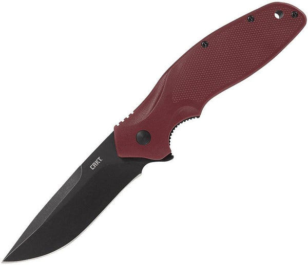 CRKT Shenanigan Linerlock A/O Marroon GRN Plain SW 1.4116 - Knives.mx