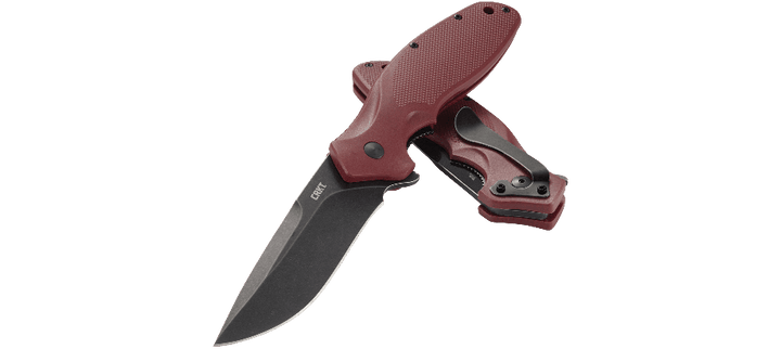 CRKT Shenanigan Linerlock A/O Marroon GRN Plain SW 1.4116 - Knives.mx