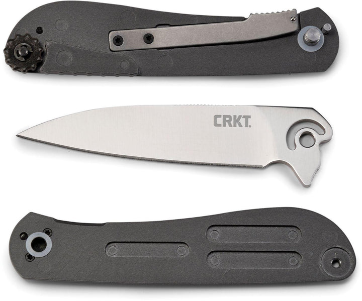 CRKT Slacker Linerlock Black Checkered Aluminum 1.4116 Steel - Knives.mx