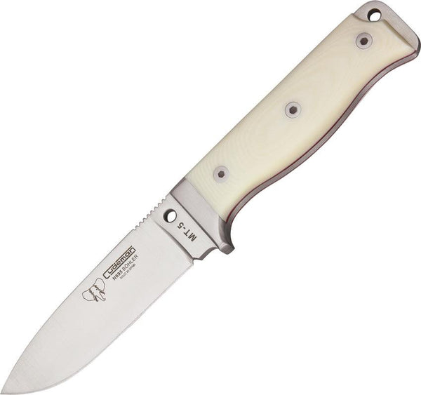 Cudeman Mod MT5 Linerlock White Micarta Satin Bohler N695 - Knives.mx