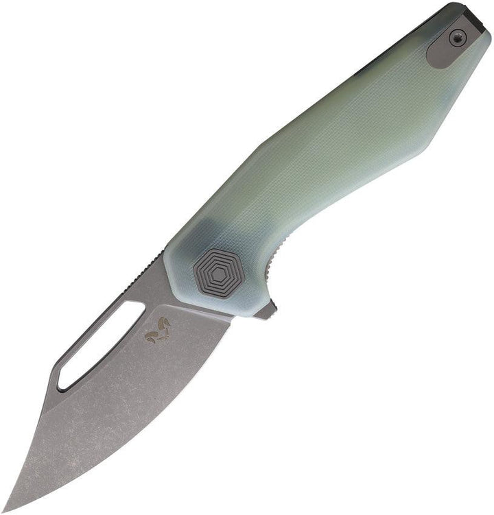 Damned Designs Hades Linerlock Jade G10 SW Clip Point 14C28N Sandvik - Knives.mx