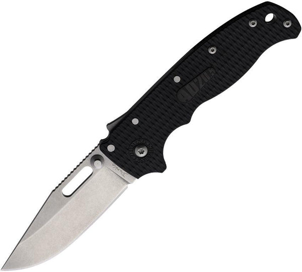 Demko AD 20.5 Shark-Lock Black Grivory Stonewash Clip Point AUS-10A - Knives.mx