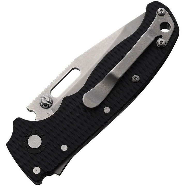 Demko AD 20.5 Shark-Lock Black Grivory Stonewash Clip Point AUS-10A - Knives.mx