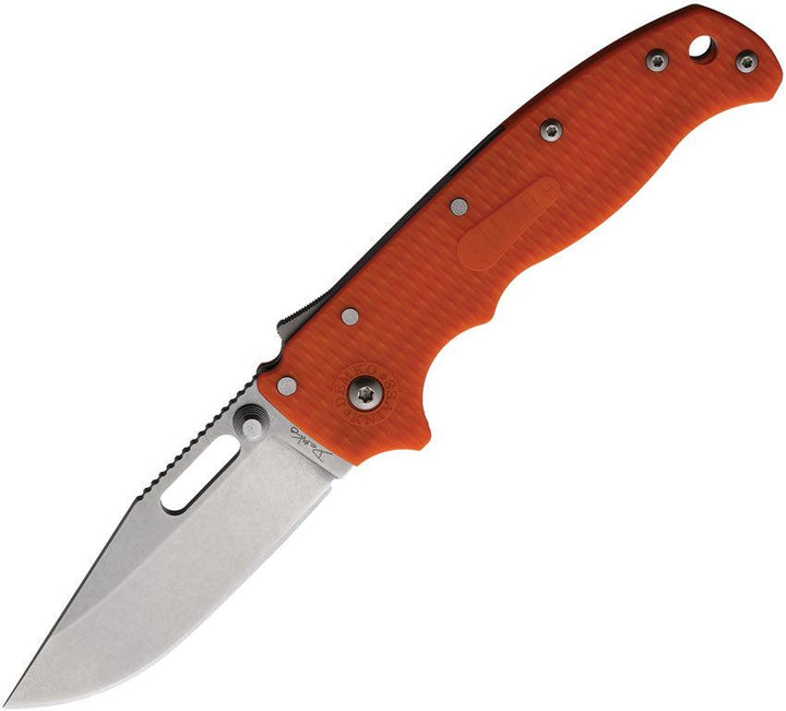 Demko AD 20.5 Shark-Lock Red Grivory Stonewash Clip Point AUS-10A - Knives.mx