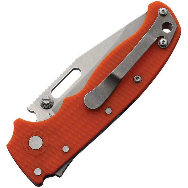 Demko AD 20.5 Shark-Lock Red Grivory Stonewash Clip Point AUS-10A - Knives.mx