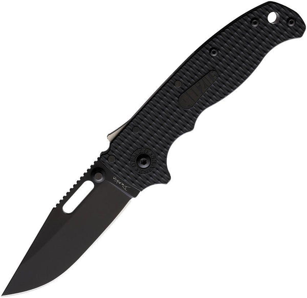 Demko Knives AD 20.5 Shark-Lock Black Textured Grivory DLC Coated Clip Point AUS-10A - Knives.mx