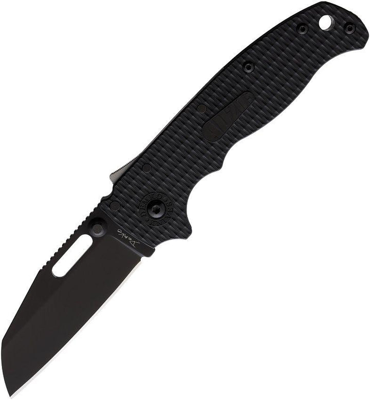 Demko Knives AD 20.5 Shark-Lock Black Textured Grivory DLC Coated Shark Foot AUS-10A - Knives.mx