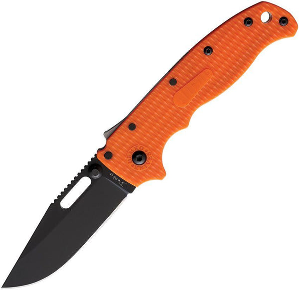 Demko Knives AD 20.5 Shark-Lock Orange Textured Grivory DLC Coated Clip Point AUS-10A - Knives.mx