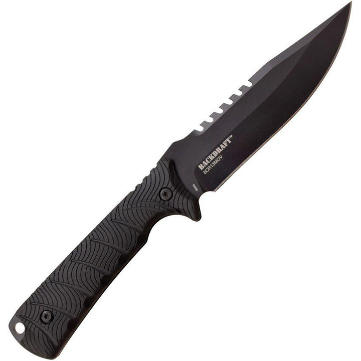 Elite Tactical Bowie Knife Black Rubber Handle Plain 8Cr13MoV - Knives.mx