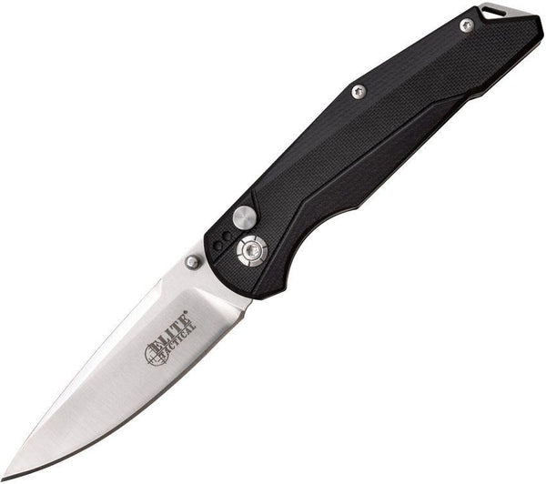 Elite Tactical Cruiser Button Lock Black G10 Satin D2 - Knives.mx