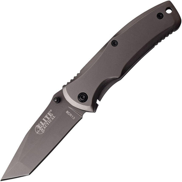 Elite Tactical Framelock A/O Gray Titanium Coated 8Cr13MoV - Knives.mx