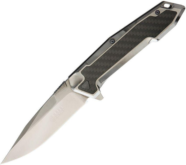 Elite Tactical Framelock Stainless & Carbon fiber Inlay Gray Mirror 8Cr13MoV - Knives.mx