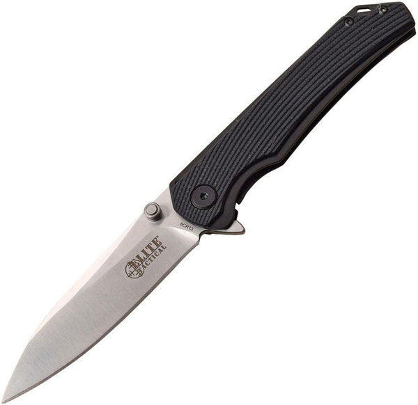 Elite Tactical Linerlock Black G10 Satin 8Cr13MoV - Knives.mx