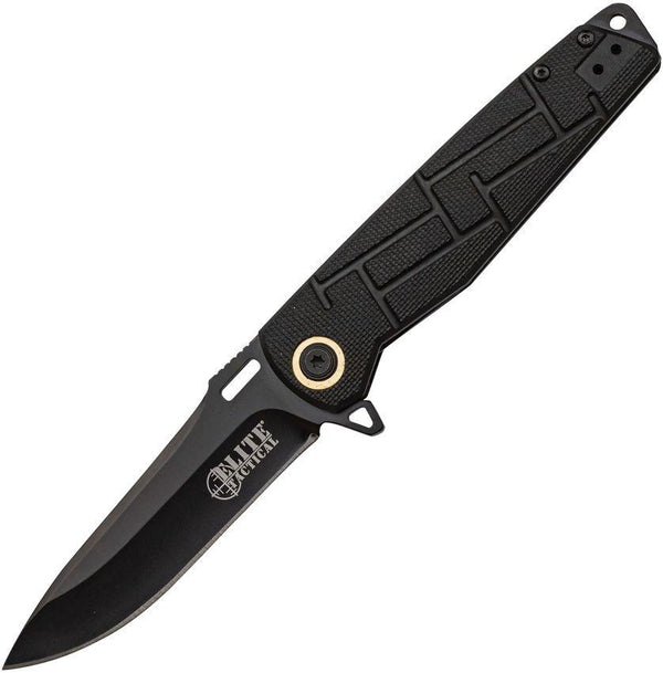 Elite Tactical Linerlock Black Nylon Plain 8Cr13MoV - Knives.mx