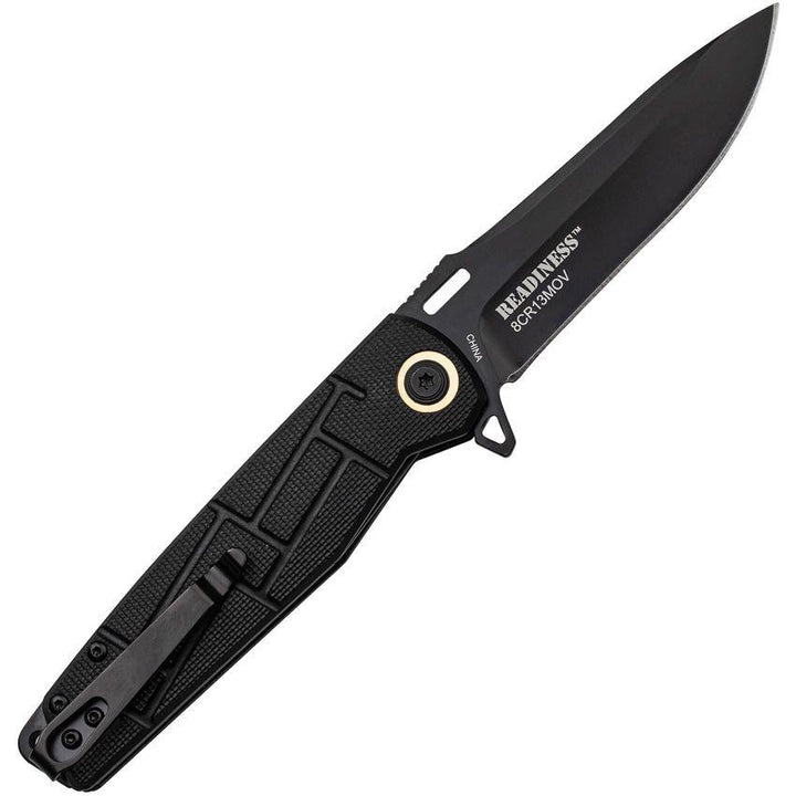 Elite Tactical Linerlock Black Nylon Plain 8Cr13MoV - Knives.mx