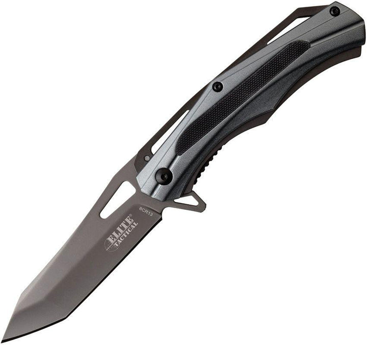 Elite Tactical Linerlock Gray Aluminum Tanto 8Cr13MoV - Knives.mx