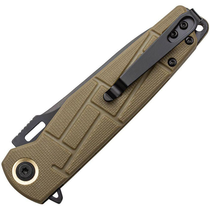 Elite Tactical Linerlock Tan Nylon Plain 8Cr13MoV - Knives.mx