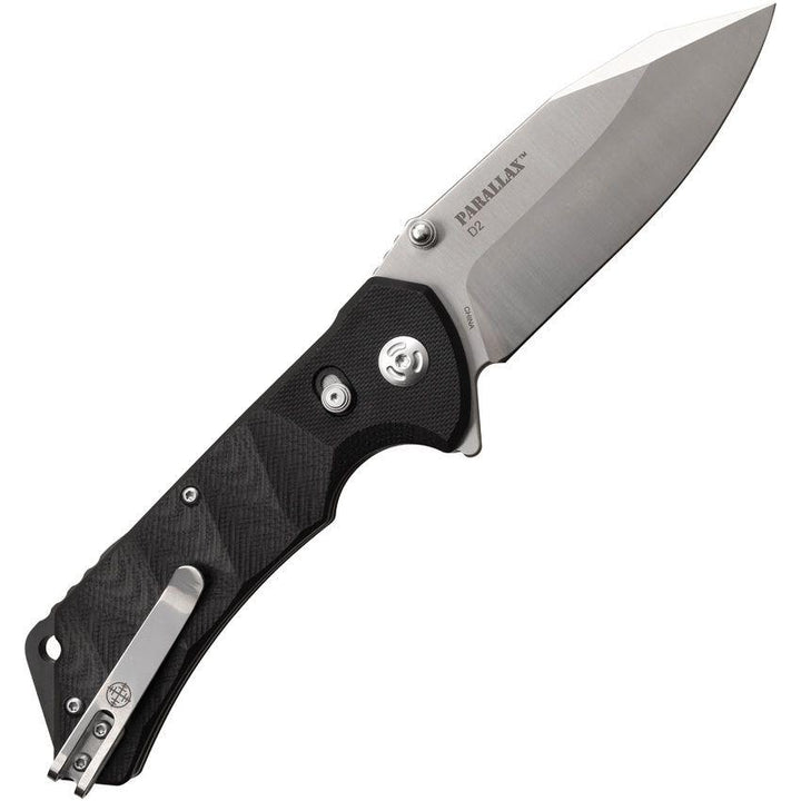 Elite Tactical Parallax Rapid Lock Black Sculpted G10 Satin D2 - Knives.mx