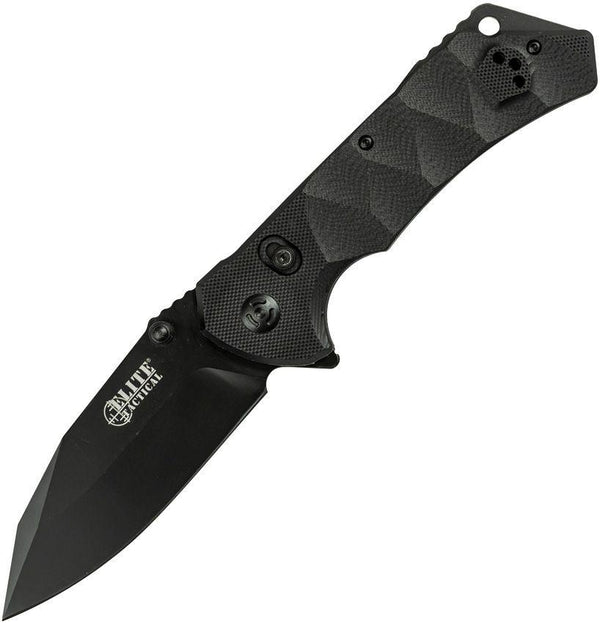 Elite Tactical Parallax Rapid Lock Blackout Sculpted G10 D2 - Knives.mx