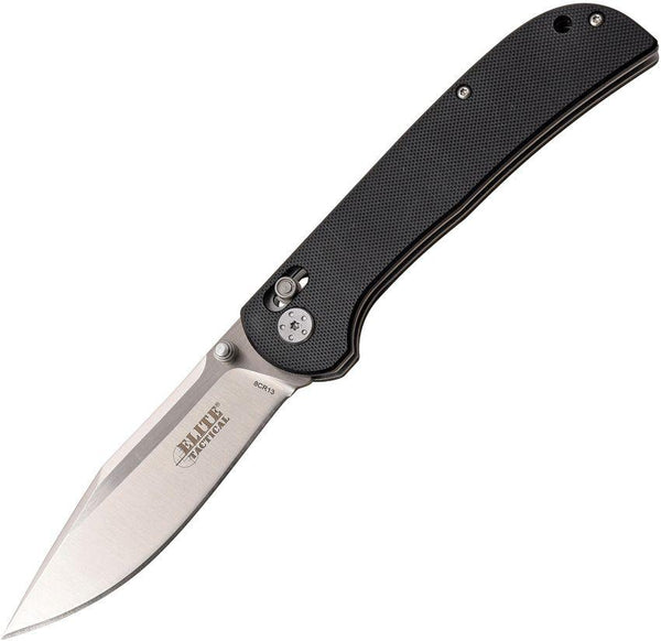 Elite Tactical Rapid Lock Black G10 Satin 8Cr13MoV - Knives.mx