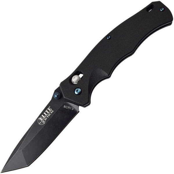 Elite Tactical Rapid Lock Folder Blackout G10 Stonewash Tanto 8Cr13MoV - Knives.mx