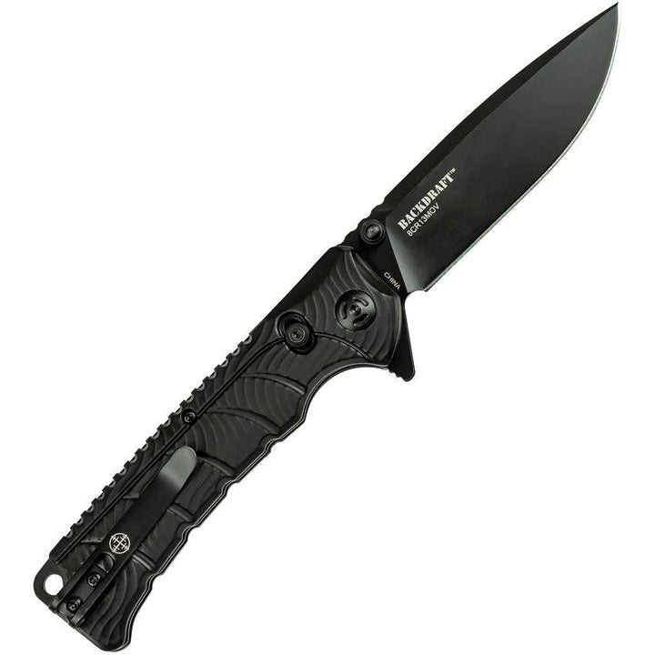 Elite Tactical The Backdraft Black Rubberized Synthetic Handle Plain 8Cr13MoV - Knives.mx