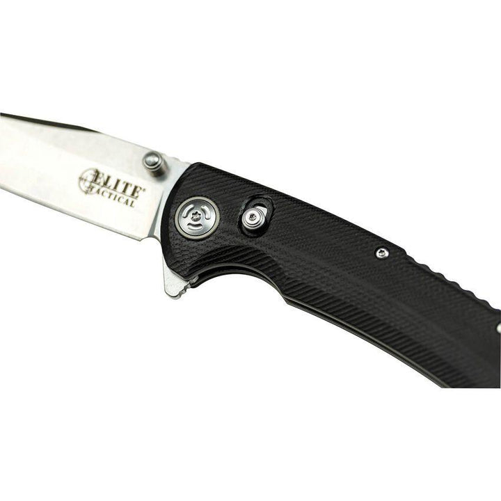 Elite Tactical The Chaser Black G10 Clip Point Satin D2 - Knives.mx