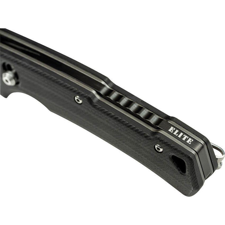 Elite Tactical The Chaser Black G10 Clip Point Satin D2 - Knives.mx