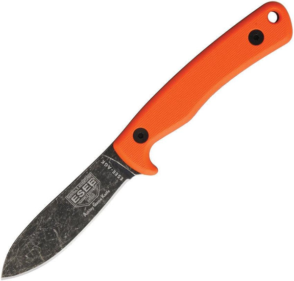 ESEE Ashley Emerson Game Knife Orange Canvas Micarta Black SW 1095HC - Knives.mx