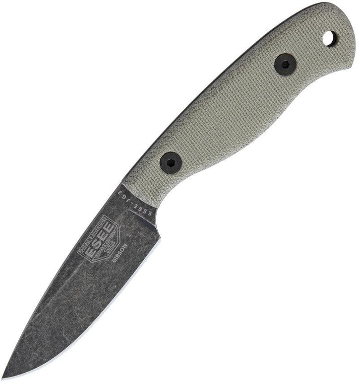 ESEE Camp Lore James Gibson Canvas Micarta Black SW 1095HC - Knives.mx