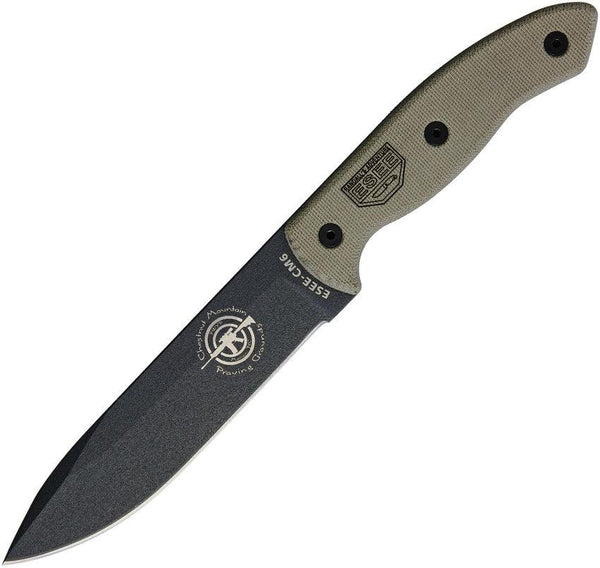 Esee CM6 Combat Tactical Green Canvas Micarta 1095HC - Knives.mx