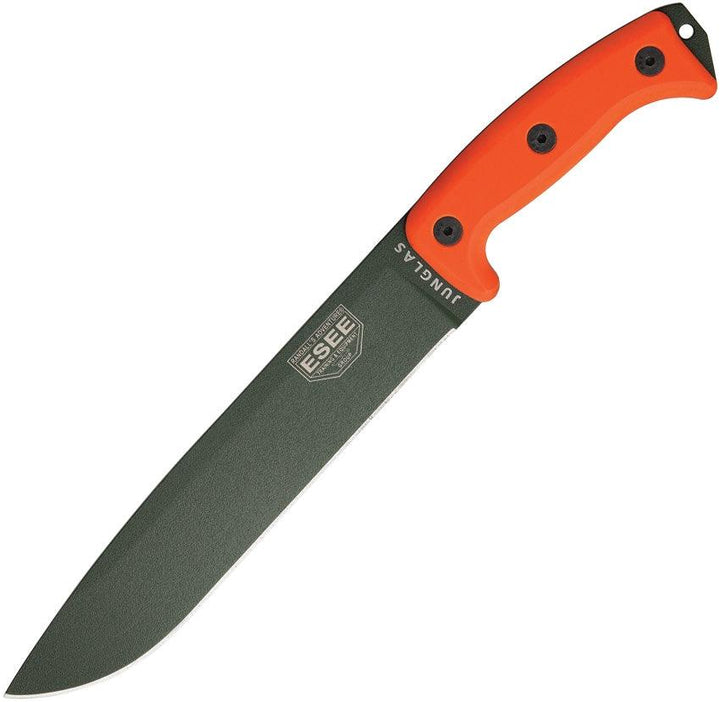 ESEE Junglas Knife Orange G10 OD Green Coated 1095HC - Knives.mx