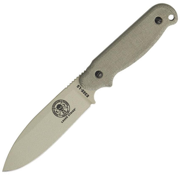 ESEE Laser Strike Desert Tan Micarta Powder Coated 1095HC - Knives.mx