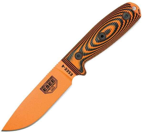 ESEE Model 4 3D Black & Orange G10 Powder Coated 1095HC - Knives.mx