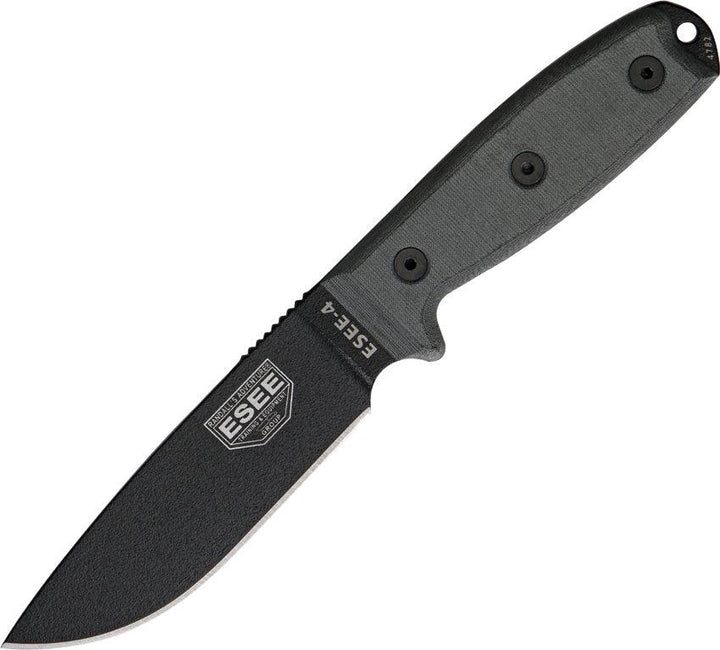 ESEE Model 4 Black Micarta Powder Coated 1095HC - Knives.mx