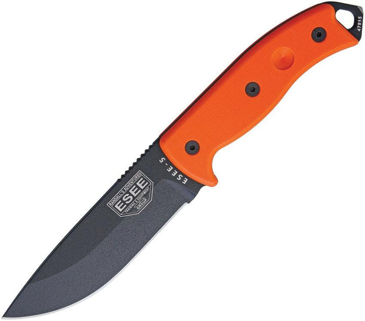 Esee Model 5 Orange G10 Black Plain Powder Coated 1095HC - Knives.mx