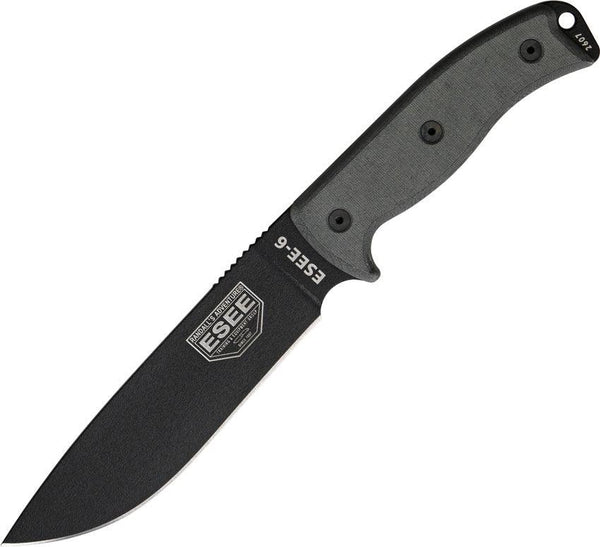 Esee Model 6 Black Micarta Powder Coated 1095HC - Knives.mx