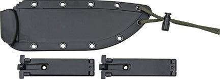 Esee Model 6 Fixed Blade Black Linen Micarta Powder Coated Serrated 1095HC - Knives.mx