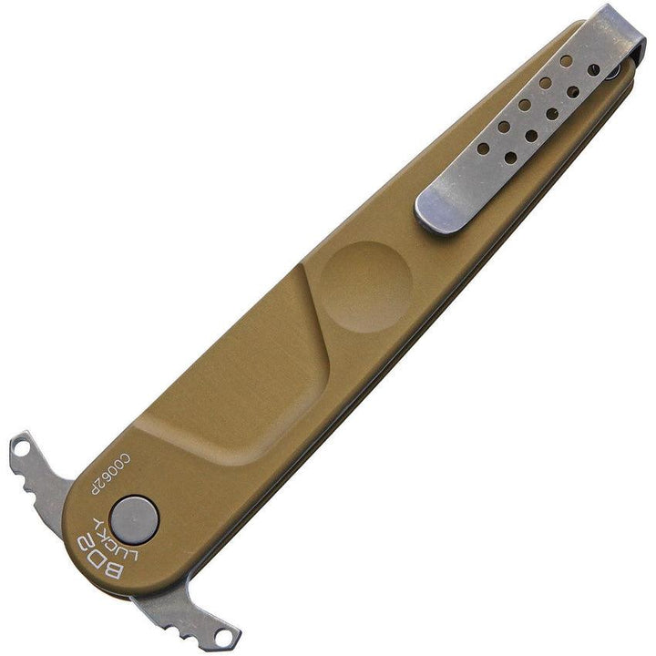 Extrema Ratio BD2 Linerlock Lucky Desert Tan Aluminum Bohler N690 - Knives.mx