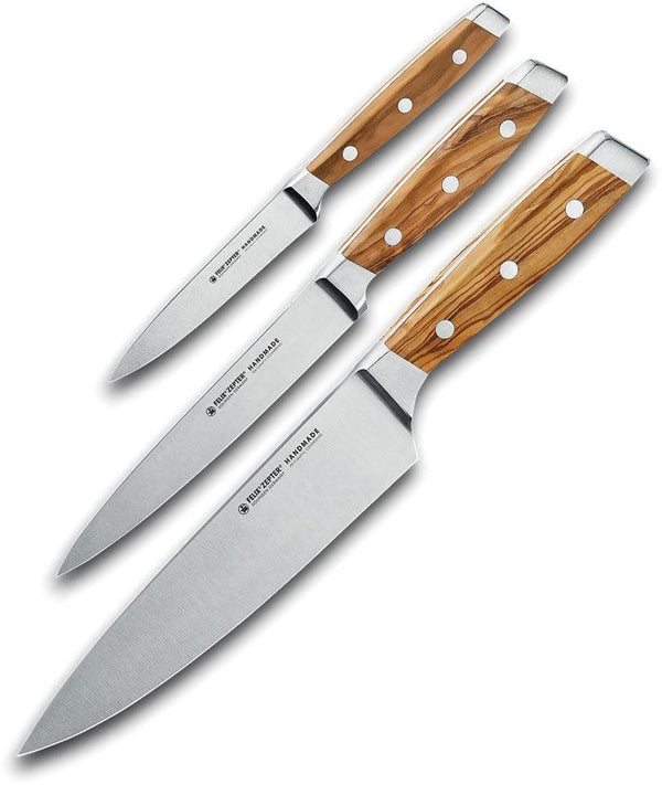 Felix 3pc Knife Set Olivewood Satin X50CrMoV15 - Knives.mx