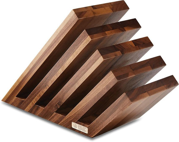 Felix Magnetic Knife Block Walnut Holds 6 knives - Knives.mx