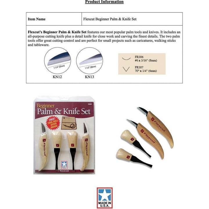 Flexcut Beginner Palm and Knife Set - Knives.mx