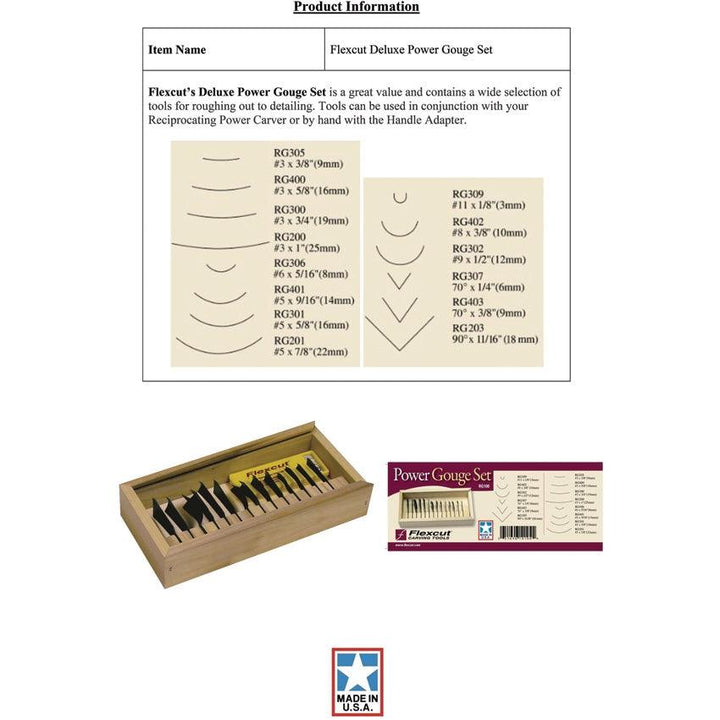 Flexcut Deluxe Power Gouge Set - Knives.mx