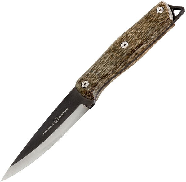 Flexcut Hawthorne Explorer OD Green Canvas Micarta Black Oxide Coated 1095HC - Knives.mx